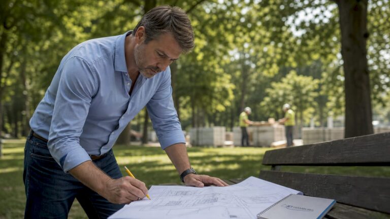 Der Bauleiter kontrolliert die Kosten direkt auf der Baustelle und sorgt dafür, dass das Budget eingehalten wird.