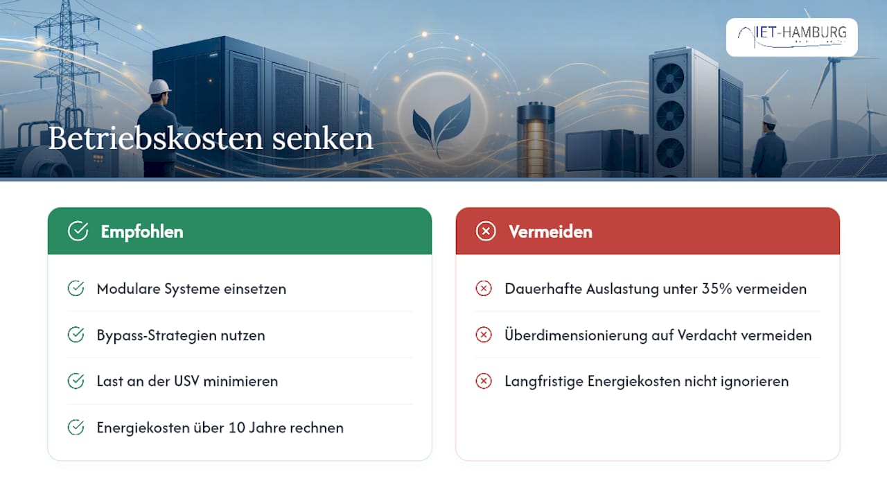 Wie senkt man Betriebskosten durch energieoptimierte USV-Planung? — overview diagram