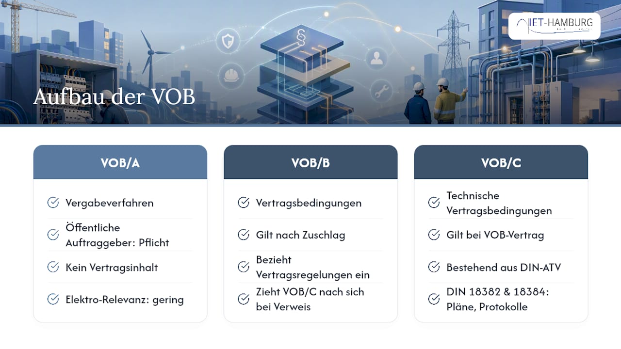 Wie ist die VOB aufgebaut und warum betrifft das Elektroleistungen? — overview diagram