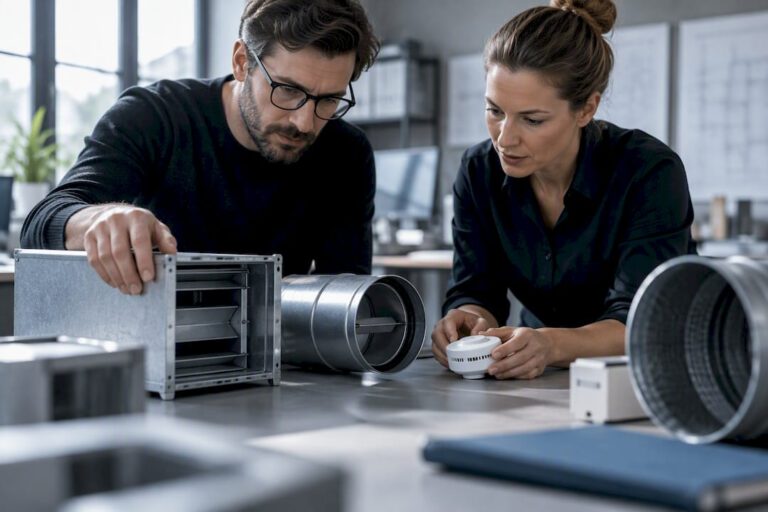 Planer vergleichen verschiedene TGA-Anlagenvarianten im Workshop